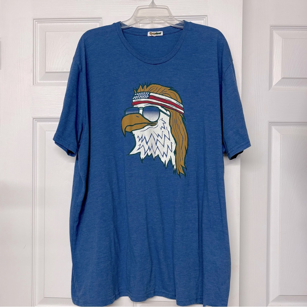 Tipsy Elves Epic Mullet Eagle ‘Merica Blue T-shirt Sz XXL